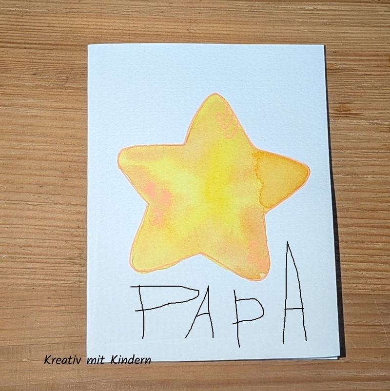 Kreativ mit Kindern Karten gestalten mit Aquarell einfach